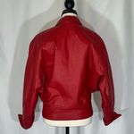 wilson's leather Wilsons • Vtg. Red Leather Long Lapels Batwing 2-Button Lined 80s/90s Women’s S Photo 2