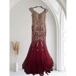 Cinderella Divine ✨ Red & Gold Off Shoulder Beaded Lace Tulle Mermaid Gown Sz 10✨ Photo 3