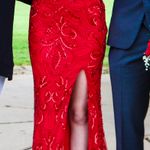 Red Sequin Prom Dress Size 0 Photo 0
