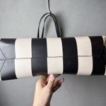 Kate Spade Molly Large Tote Bag Black White Stripes with Pink Interior Photo 6