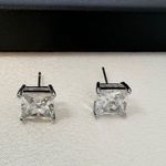 8mm CZ Stud Earrings for Men Women,Streetwear Punk Hip Hop Unisex Style Silver Photo 0