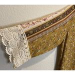 Rewind  XXL Sheer Golden Rod Floral Kimono Cardigan Crochet Trim Boho Beach‎ NEW Photo 3