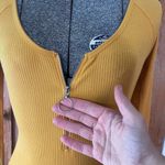 Urban Outfitters Out From Under Bree Ribbed Knit Zip Front Stretch Bodysuit ~ Size Medium 💚🍄 Photo 2
