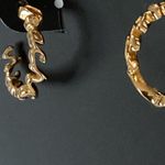 Coach Signature Gold Tone Earrings with Jewelry Bag Photo 1