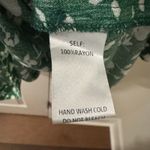 easel Mini Dress Short Sleeve Green and White Floral Size Small Boho Flowy Photo 3