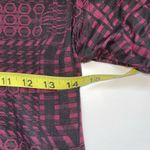 Leith NWT Burgundy & Black Geometric Print Lattice Sleeve Top Photo 6