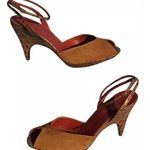 Donald Pliner Brown Camel Platform Gator Leather Open Photo 0