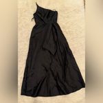 Alfred Sung NEW One-Shoulder high low black Satin Gown Sz 6 Photo 2