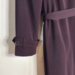 Jacqueline Ferrar Vintage Purple Trench Coat Women Size 12 Double Breasted +Belt Photo 13
