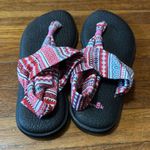 Sanuk Yoga Mat Sling Back Sandals, Pink Pattern, Sz 9 Photo 3