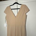 Amsale Viola Crepe Bridesmaid NWT Dress Tan Size 14 Photo 7