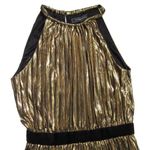 BCBGMAXAZRIA NWT BCBG MaxAzria Starling Gown in Gold Metallic Pleated Halter Maxi Dress S Photo 4