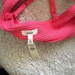 Aerie Women's L Texture Rib Knit Crop Top Hot Pink Corset Style TikTok Viral New Photo 9