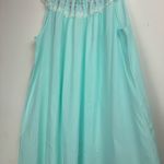 Vintage Barbizon Nightgown Prairie Dress Sz Large Light Blue Floral Embroidered Photo 6