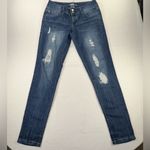 Maurice's Dark Wash Blue Womens Size 1/2 Reg Distressed Faded Stretch Denim Jeans Photo 0