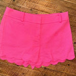 Loft scalloped hem bright pink 4” preppy chino 4 shorts Photo 0