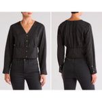 Madewell NWT Rosalind Floral Cropped Button Top L Photo 7