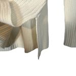 Venus White Mock Neck Ribbed Long Sleeve Side Slit Knit Sweater Women Sz M Photo 7