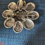 Antiqued Matte White Marbled Acrylic Cabochon Brooch Photo 2