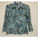 Tommy Bahama Top Women's 10 Multi Color Paisley Button Up Long Sleeve Blouse Photo 0