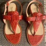 Max Mara  red reptile sandals classic designer luxury casual fall $800 Photo 0