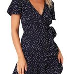Amazon Blue Polkadot wrap dress Photo 0