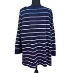 Talbots Navy Blue Striped Knit Sweater Plus Size 3X Casual Career Classic. Photo 2