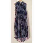Oddi Women's Dress Plaid Patchwork Sleeveless Dress Button Shirtdress Large Oddy Photo 5
