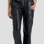 LNA Like New  Faux Leather Stretch High Rise Contrast Seam Pants Black Medium Photo 0