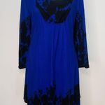 Royal Blue And Black Reborn Long sleeve Dress Size XL Photo 0
