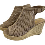 Unisa Espadrille Wedge Sandals Ankle Strap Peep Toe Taupe Beige Women6.5M Shoes Photo 0