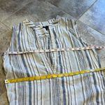Drew Linen Striped Sleeveless Mini Dress Pullover Medium White Blue Anthro Photo 8
