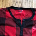 Old Navy Onesie Red and Black Plaid Front Button Closure Pajamas Women’s Size L Photo 2
