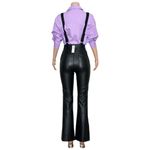 Anthropologie MAEVE x  Faux Leather Overalls, Black, 4 (US) Photo 10