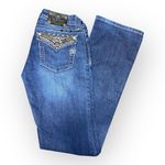 Miss Me Bootcut Jeans Blue Embellished Flap Pocket Size 27 Excellent Photo 2