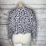 Colsie NWT Size XL Purple & Black Animal Print Long Sleeve Crop Sweatshirt Top Photo 3