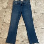 Free People Straight Leg Jeans Stretch Denim Raw Hem Medium Blue Wash 27x 26 Photo 7