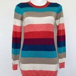 Vintage sheep hair dress sweater SMALL multi Long Sleeve comfy cozy crew neck Blue Photo 0