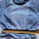 Alexandra Lee Vintage 80'Light Blue Denim Dress with Embroidered Front Size14 P Size 14P Photo 4