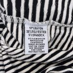 Habitat Womens Striped Three-Button Shawl Collar Tunic Top Black White Small Photo 3
