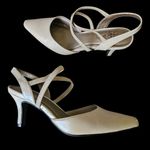Life Stride  Kalea Womens Dress Pump Pointed Toe Taupe Heel Elastic Straps Size 8 Photo 2