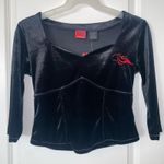 Women's Johnny Blaze Flames Vintage Dead Stock Stretch Velour Crop Top Black L Size L Photo 4
