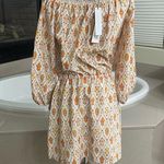 Sanctuary Elle Boho Dress Orange & Cream Print Size small NWT Photo 0