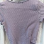 Paper moon Lavender Ribbed Ruched Drawstring Crop Top Women’s Small Made in USA Photo 4