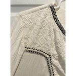 H&M Women's Off White Chiffon Blouse Size 10 Long Sleeve Boho Embroidered Photo 4