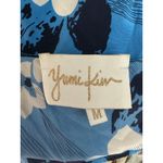 Yumi Kim Blue White Floral 100% Silk Wrap Blouse Size Medium Photo 4
