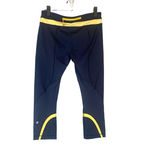 Lululemon  Navy Blue & Yellow Run Inspire Crop II Capri Leggings Women Sz 4 Photo 4