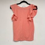 Madewell  Texture & Thread Coral Ruffled Sleeve Top Shirt XS Blouse Coquette Photo 5