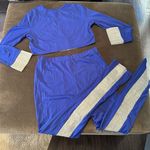 Women’s Sexy Bodycon Blue & Silver Studded Crop Top & Pencil Pants Size XL NWOT Photo 6