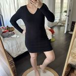 Peruvian Connection  Women’s Black Medium Pima Cotton Longsleeve Dress Photo 1